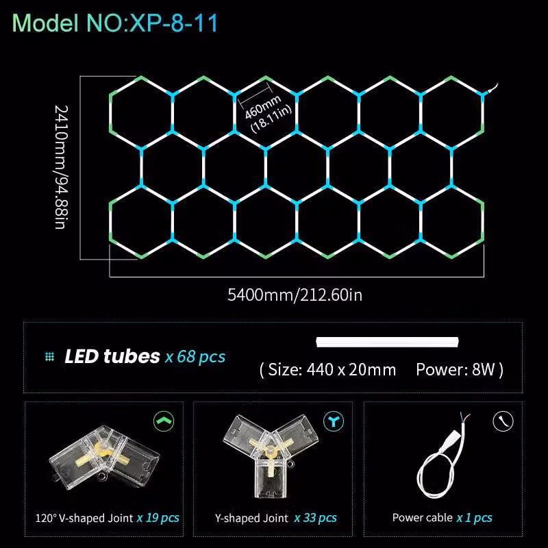 Lampada a LED esagonale per garage – Lampada a soffitto – Illuminazione industriale – Illuminazione per officina