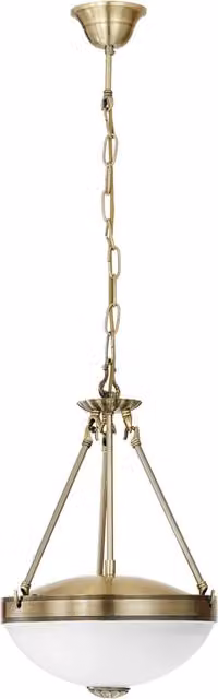 Lampadario a sospensione Eglo in metallo e vetro con 2 luci E27, colore oro/ottone e bianco, H: 120 cm