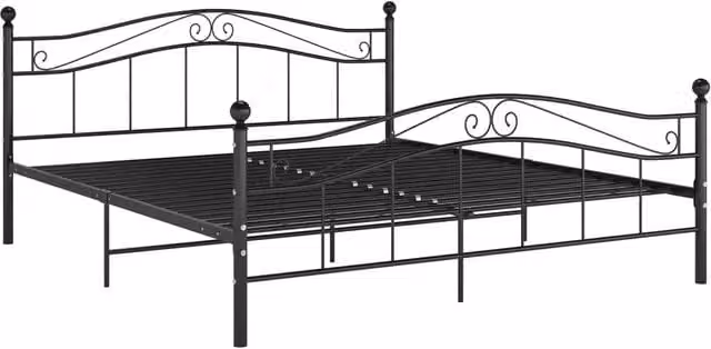 Giroletto-Struttura Letto Nero in Metallo 200x200 cm 172880