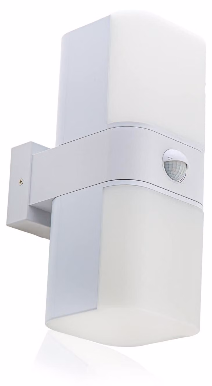 Lampada da parete a LED con sensore di movimento, 20 W, 3300 lumen, grado di protezione IP65, colore bianco