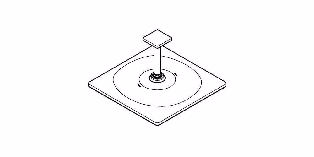 Grohe Rainshower - Soffione 310 Mono Cube 9,5 l/min, con braccio a soffitto, supersteel 26566DC0