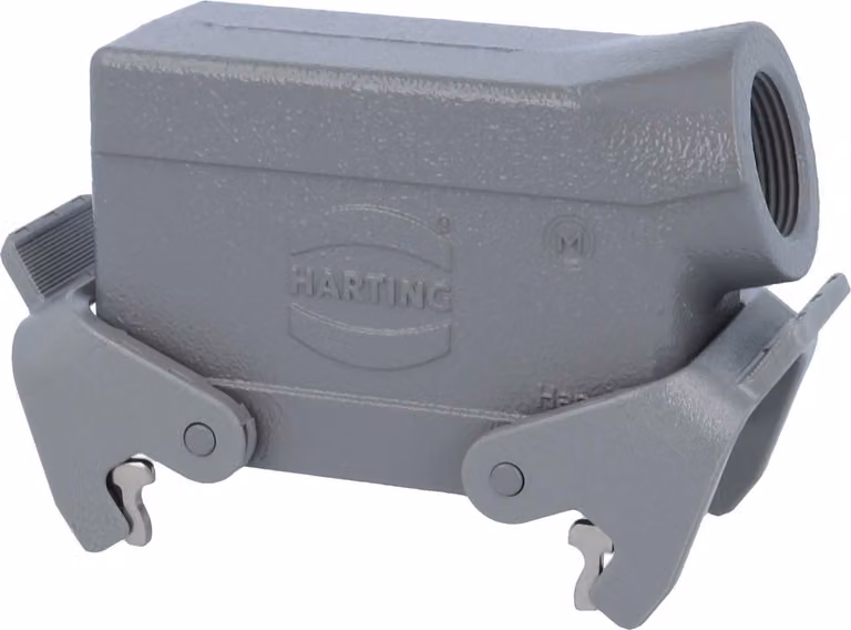 HARTING Han 16B Custodia a manicotto bassa, 1xM25 uscita cavo laterale, con 2 staffe trasversali Vite M25 Area di serraggio