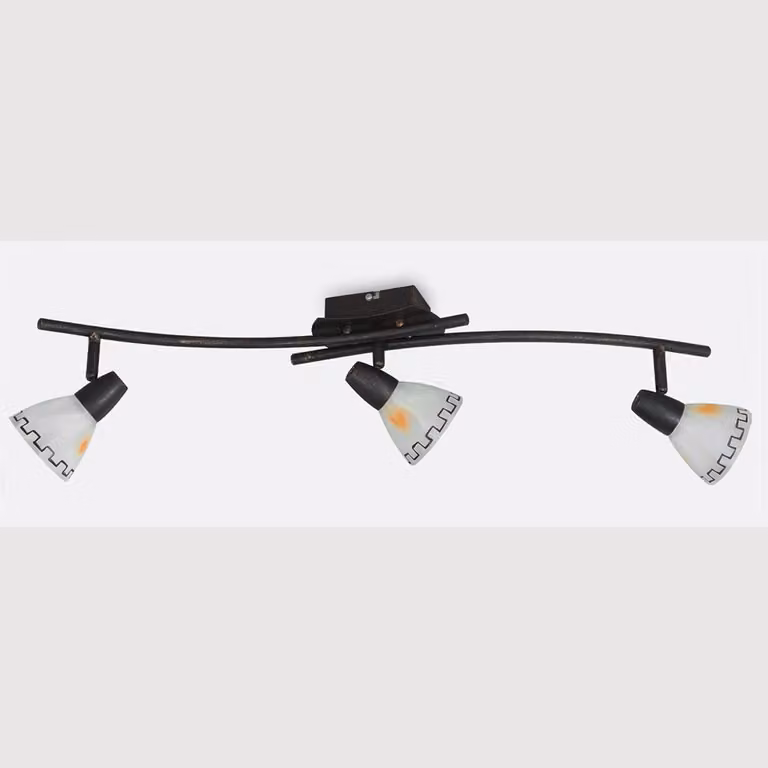 Plafoniera AZTEC 3xE14/40W, marrone/oro/alabastro con decoro L: 740, H: 200, attacco E14, dimmerabile
