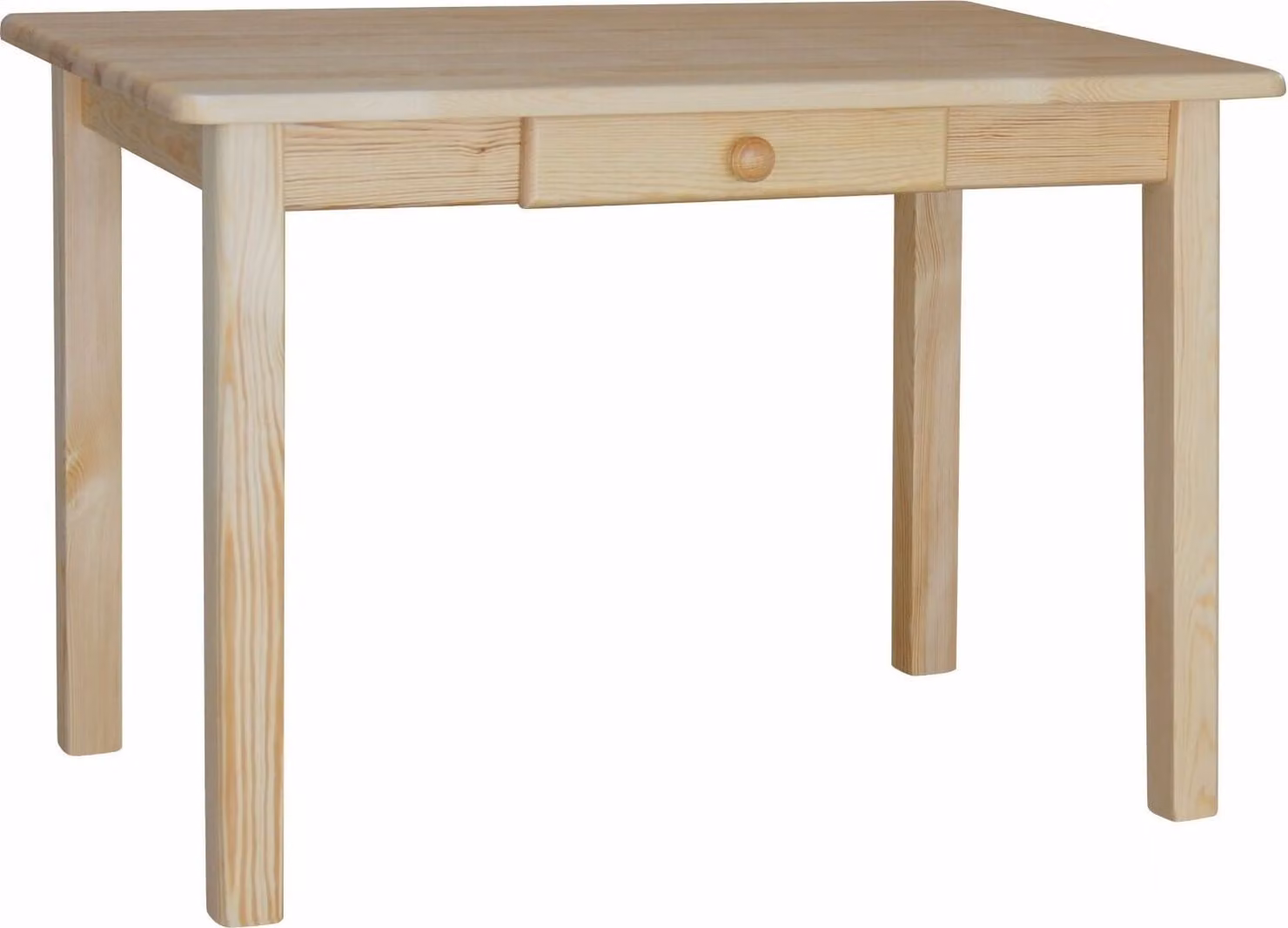 Tavolo con cassetto in legno di pino massiccio, laccato 100 x 60 cm