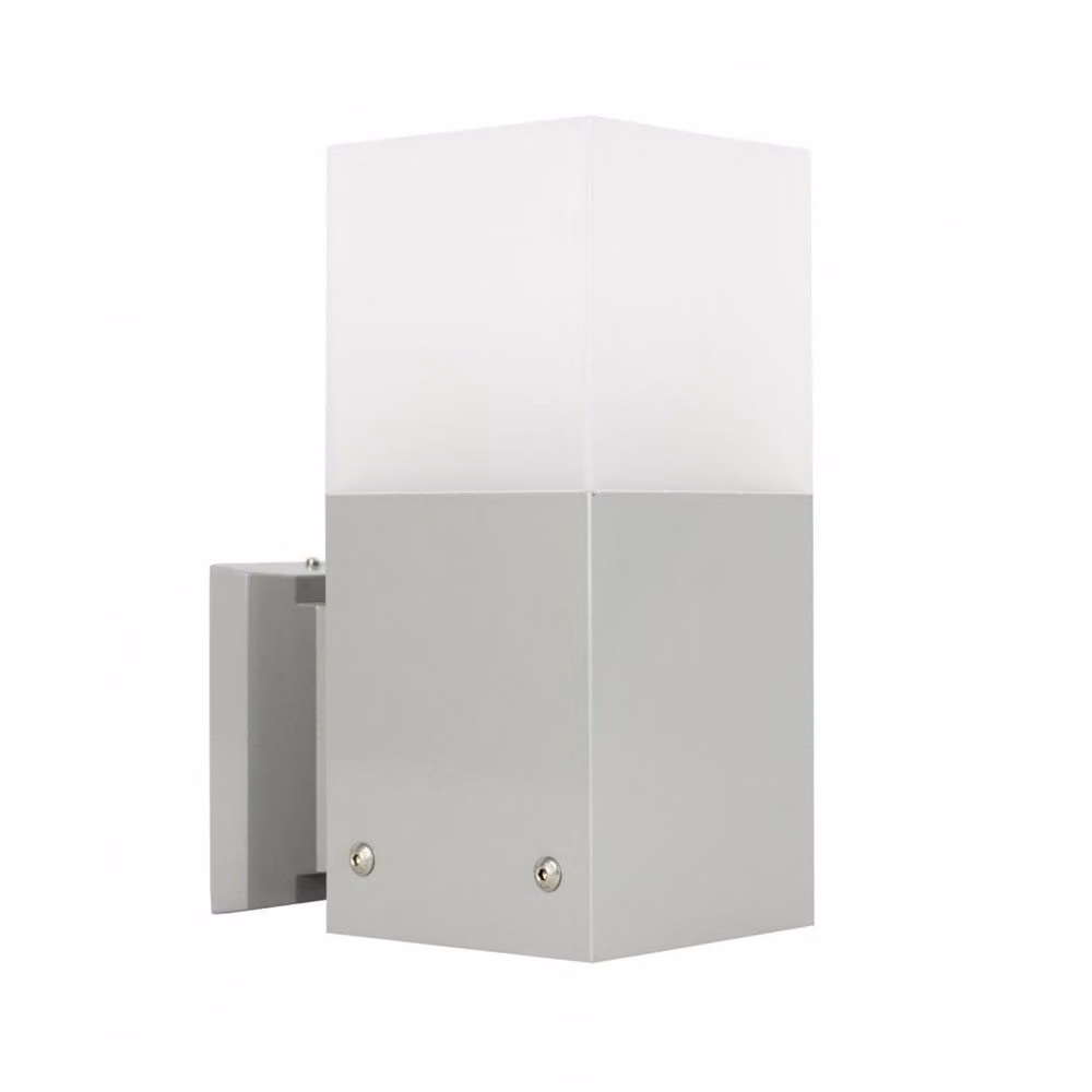 Lampada da parete per esterni 1xE27 argento IP44 SU-MA Cube CB-MAX K AL