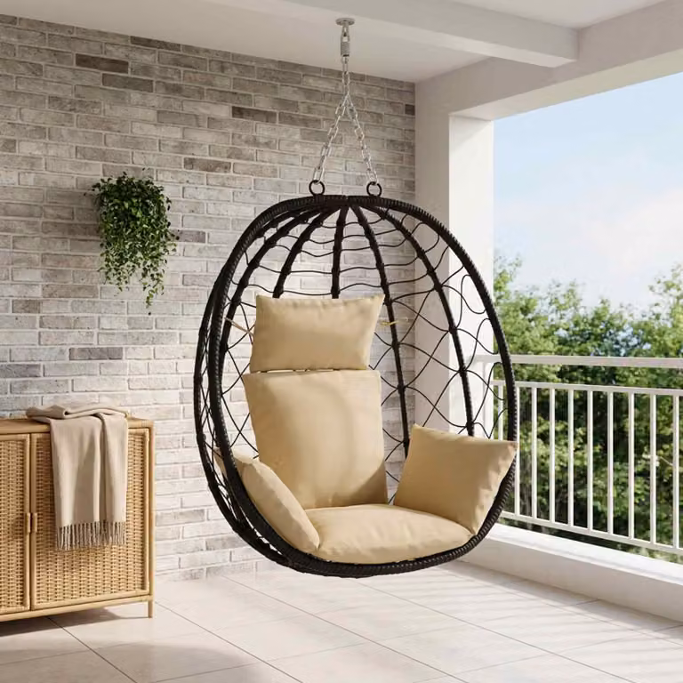 Cuscino Adirondack vidaXL PUTTEN in poliestere beige con rivestimento lavabile e resistente ai raggi UV