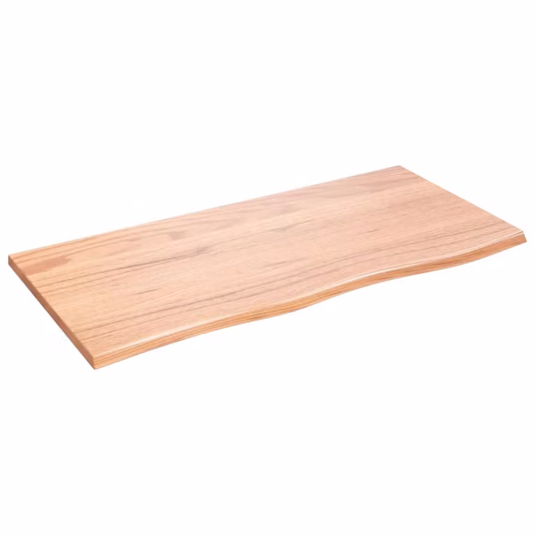 Piano Bagno Marrone Chiaro 100x50x2 cm Legno Massello Trattato