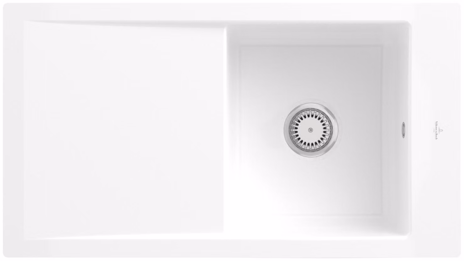 V&B lavello da incasso Timeline 50 Flat con scarico, funzionamento manuale, bianco neve