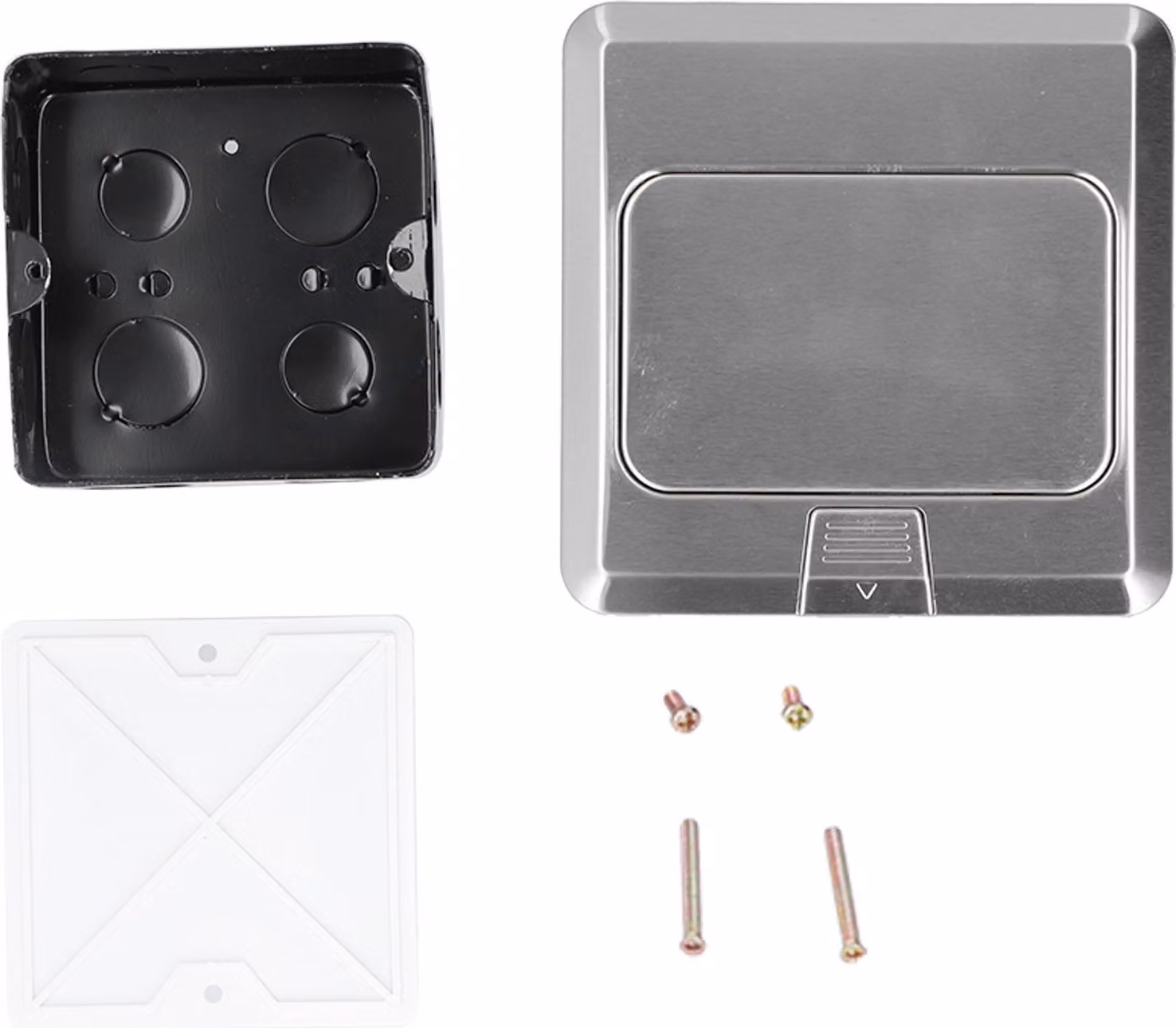 Presa di terra, standard UE, presa a pavimento in acciaio inox incassata con strumento di installazione, AC 250 V
