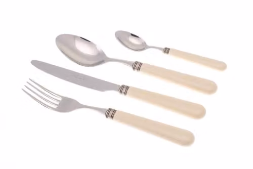 Servizio Set di Posate 24 Pezzi in Acciaio Inox Rivadossi Sandro Mistral Avorio