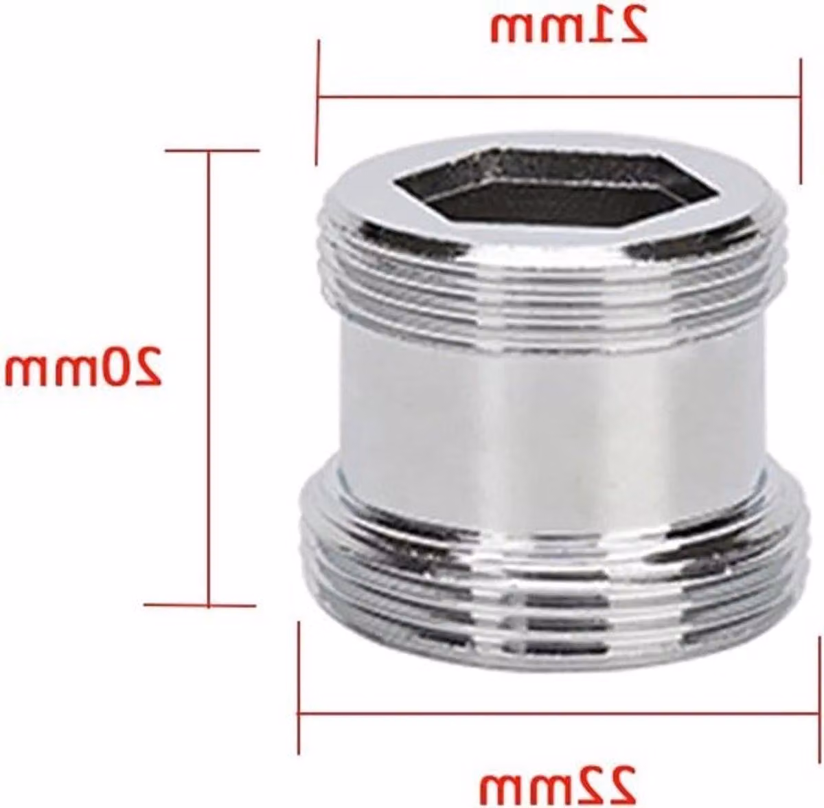 2 adattatori in ottone per rubinetti, da 22 mm a 21 mm con filettatura NPT, per filtri dell'acqua e raccordi aeratori per rubinetti da cucina