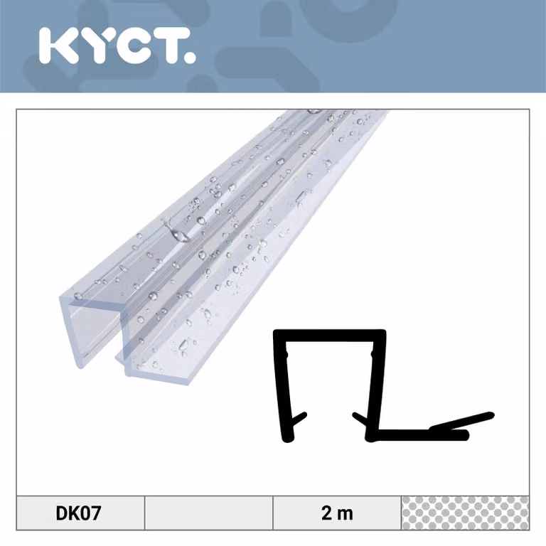 Guarnizione per doccia 4-5 mm, vetro 10 x 2 m – Guarnizione di ricambio in PVC per porta doccia, guarnizione per cabina doccia DK07