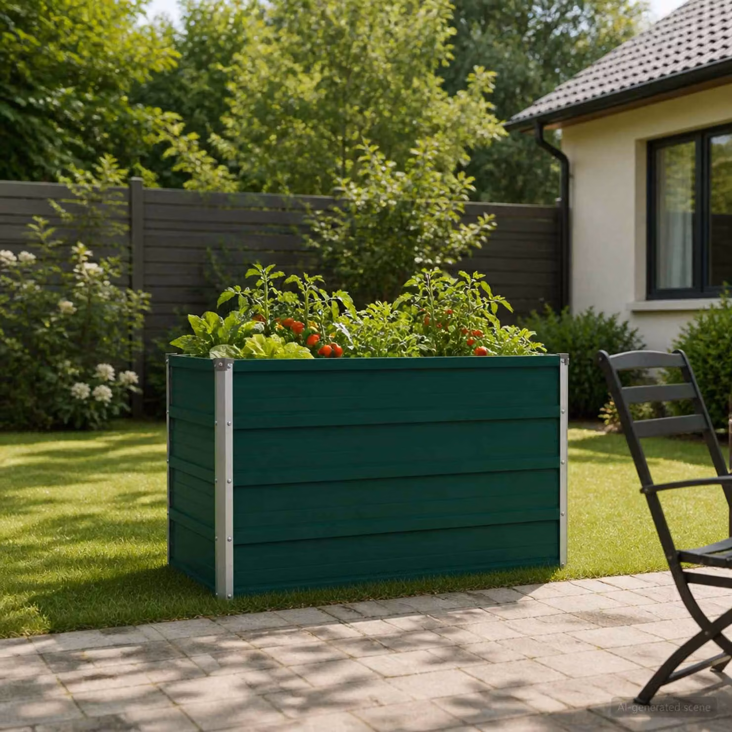 Letto rialzato da giardino vidaXL in metallo verde L 100 cm x P 40 cm x H 55 cm