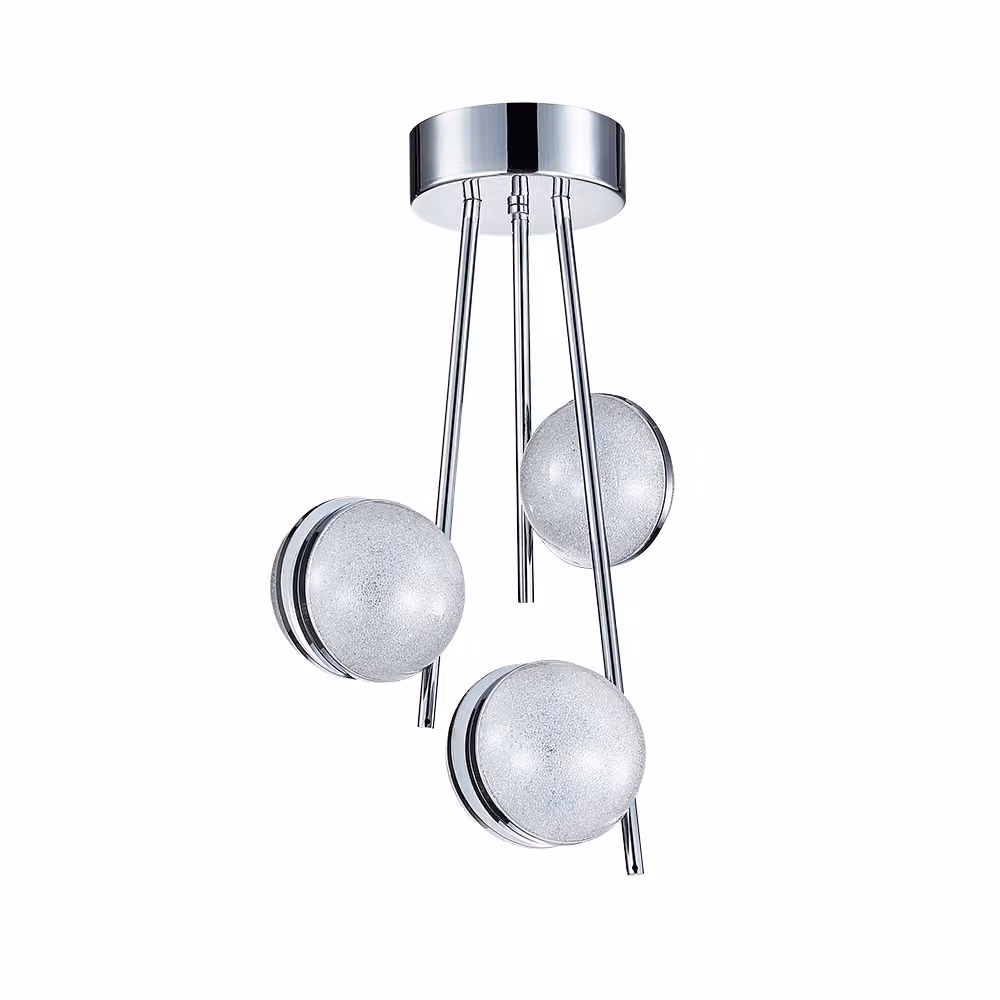 Plafone LED MALCOLM 24W, 4000K, argento/color cristallo, Ø: 36 H: 50 cm