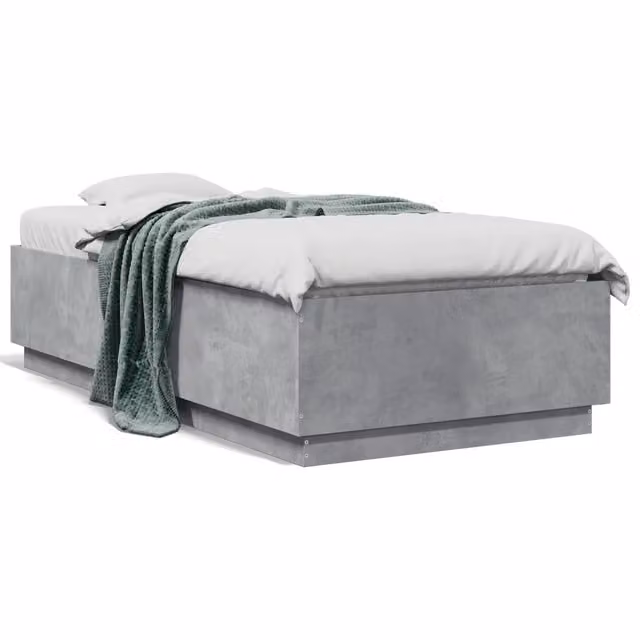 Letto singolo per adulti Design In in legno multistrato grigio cemento L: 75 cm x P: 190 cm – 1