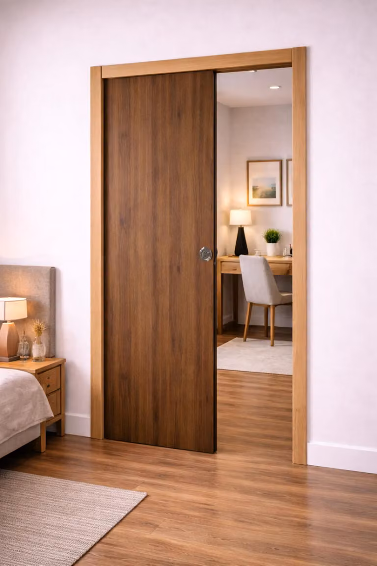 Porta scorrevole Light Walnut H204 x L93 cm, rivestimento, kit finitura Gd Menuiseries