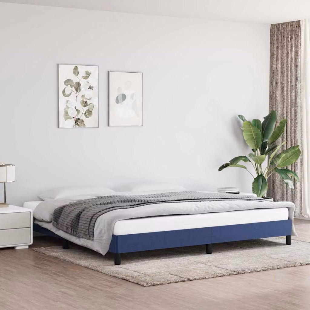Giroletto vidaXL senza materasso in tessuto blu L/P: 200 x 200 cm
