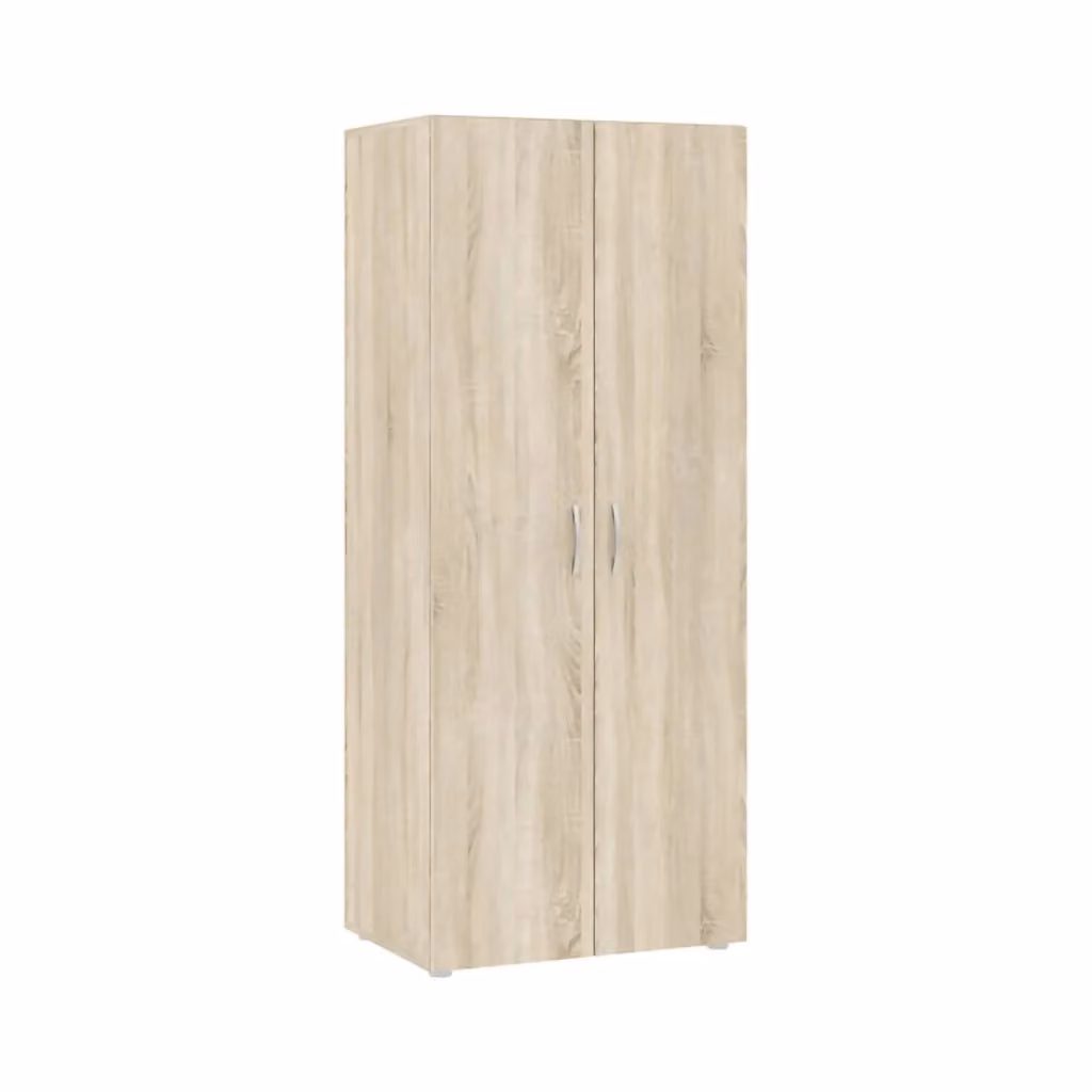 Armadio a 2 ante Malvito DMORA, mobile per camera da letto con appendiabiti e ripiani, L: 74 cm, P: 52 cm, H: 179 cm, Rovere – 2