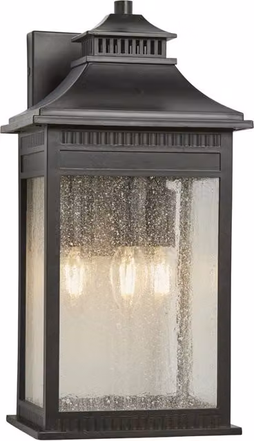 Applique esterna Livingston Quoizel bronzo E14 3x40W