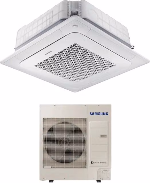 Condizionatore a Cassetta 4 Vie Samsung Windfree 36000 Btu AC100RN4DKG Monofase R-32 Bianco con Pannello e Wi-Fi