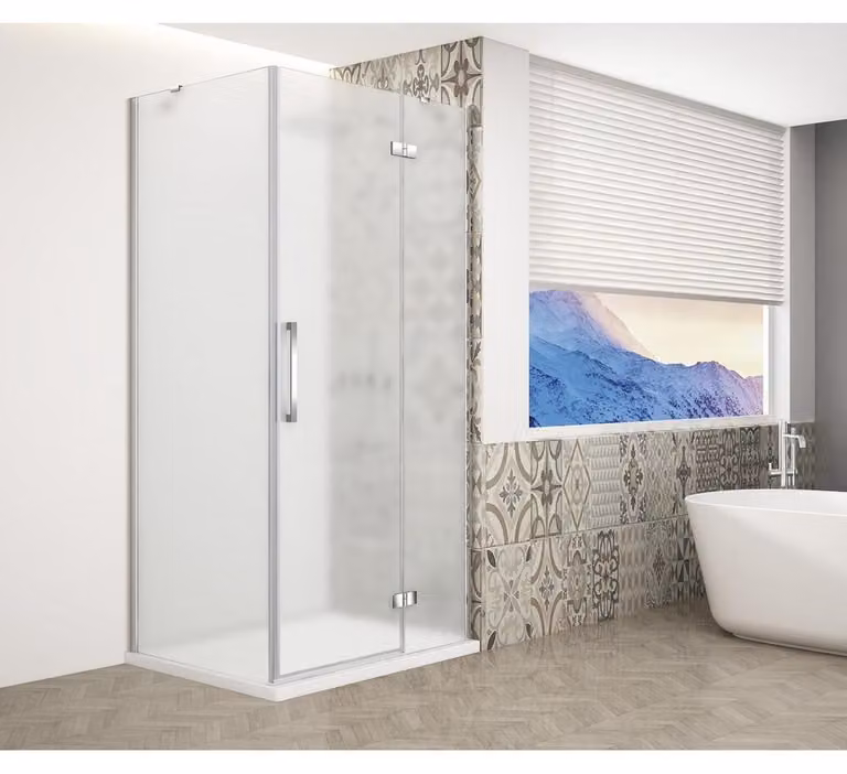 TRINITY CHROME Box doccia rettangolare 900x800 mm, vetro satinato, destra