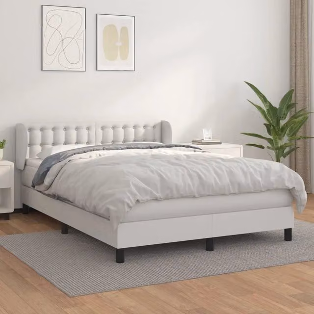 Letto Ibrido con Giroletto a Molle e Materasso Bianco vidaXL L/P: 140 x 190 cm – 1