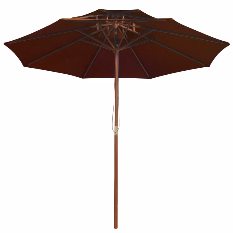 vidaXL Ombrellone con doppio tettuccio e palo in legno terracotta 270 cm