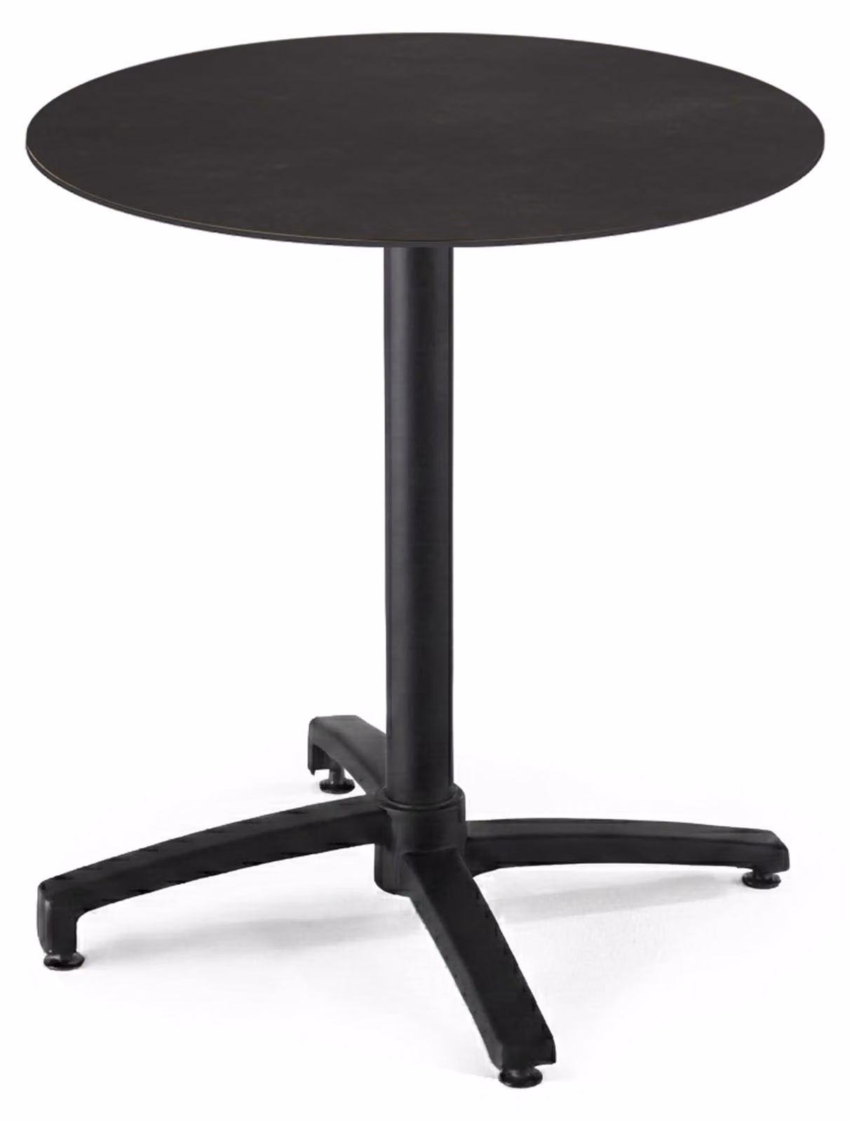 Tavolo da bistrot da giardino rotondo e inclinabile 70 cm 4 posti nero - Oviala Opera