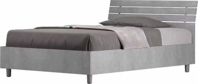 BS COM Letto una piazza e mezza senza rete 120x190 testata inclinata con doghe cemento