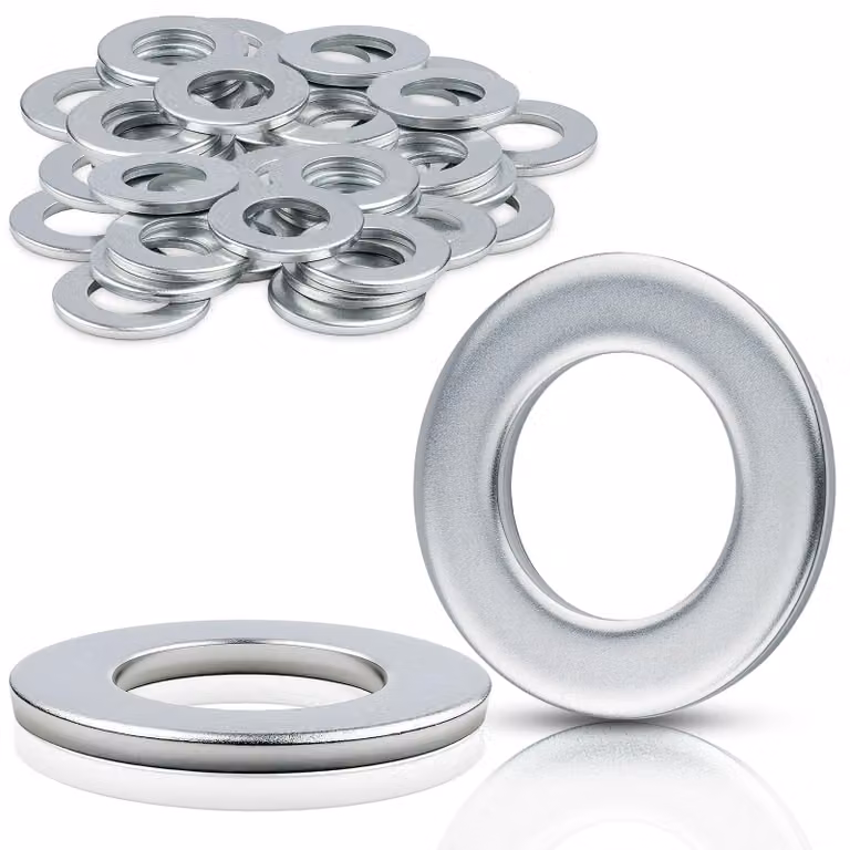 Set di anelli di tenuta M22, conformi alla norma DIN125, con diametro interno (ID) di 23 mm e diametro esterno (AD) di 39 mm, realizzati Acciaio al carbonio, confezione da 8 pezzi