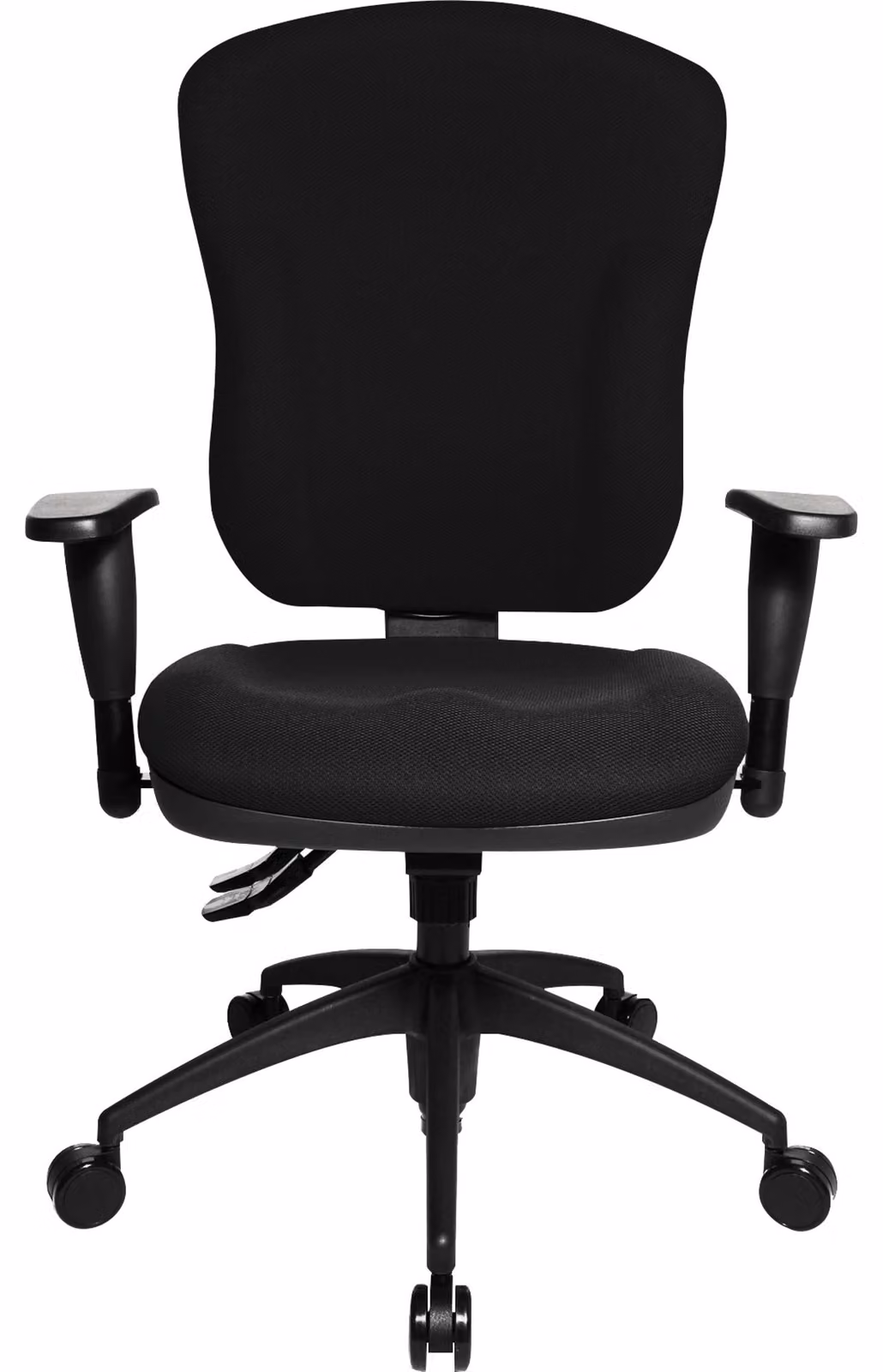 Topstar sedia professionale per ufficio WELLPOINT 30 K2 Sedia da scrivania ergonomica con braccioli (regolabile in altezza) tessuto nero Sedia girevole per ufficio, casa