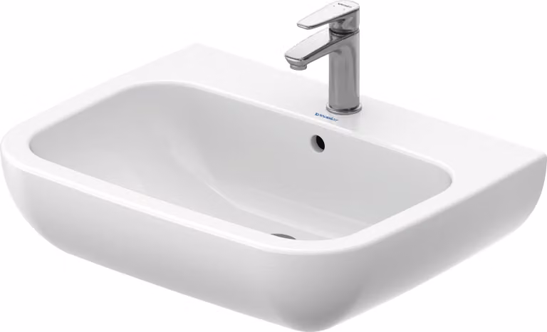 Duravit D-Code lavabo, avec trou pour robinet, avec trop-plein, 650x500x180mm, blanc brillant, 2310650000, 2310650000