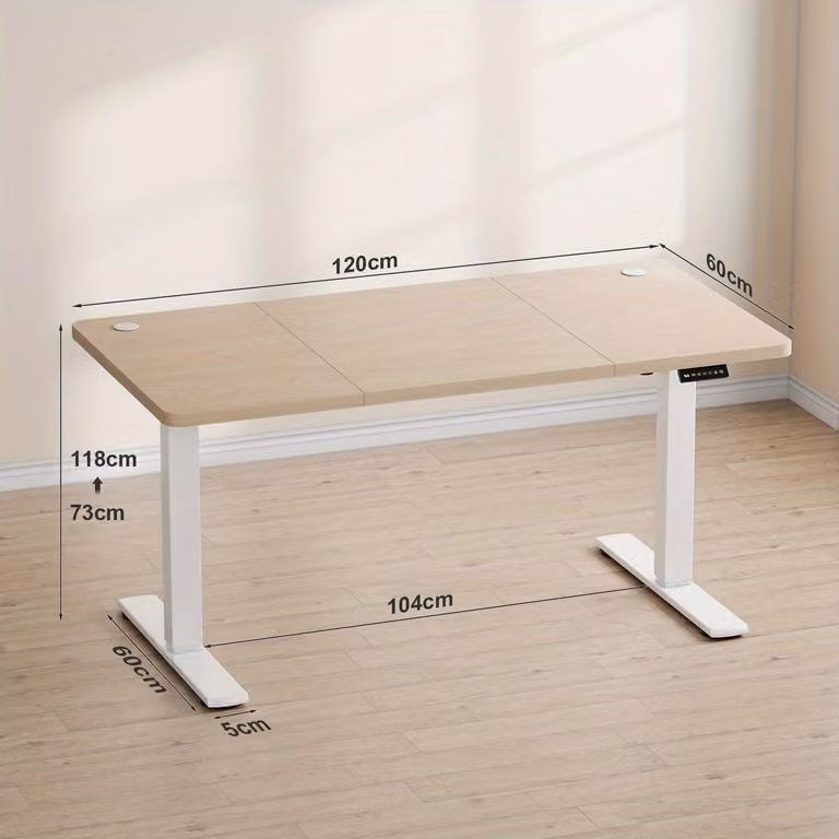 Scrivania regolabile in altezza per stare in piedi – Postazione di lavoro da casa – Struttura regolabile per seduta e lavoro in piedi – Piano condiviso – 120x60 cm