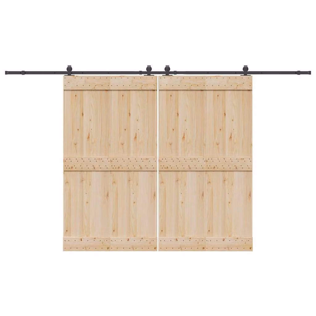 vidaXL Kit di Binari per Porte Scorrevoli in Acciaio Inox Nero Opaco