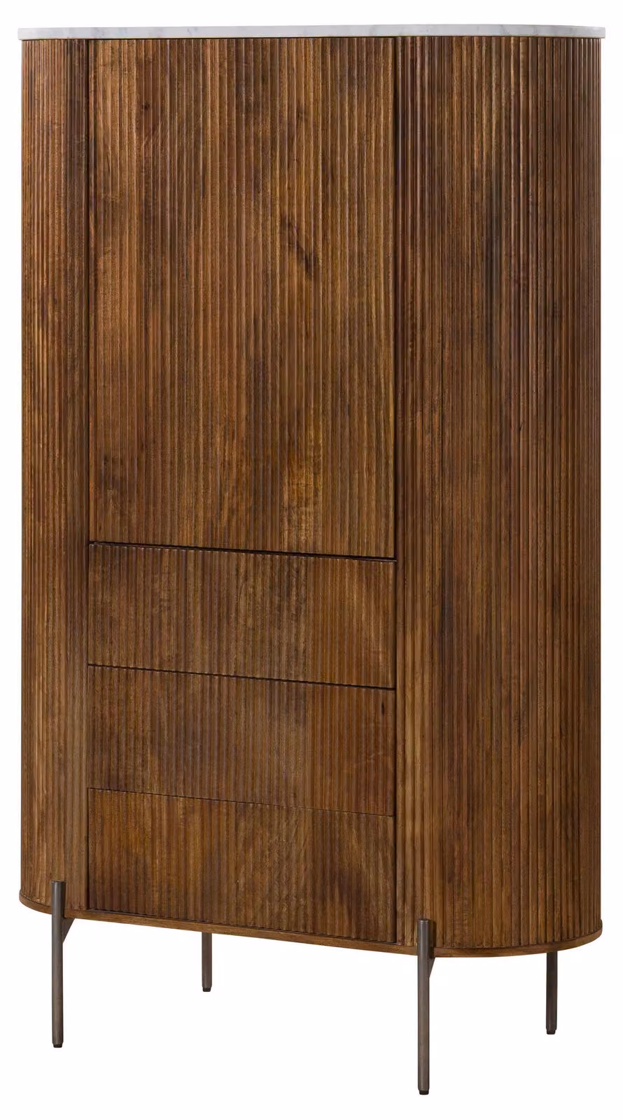 MASSIVMOEBEL24 | Credenza in legno di mango 100x45x160 laccato marrone BARCELONA