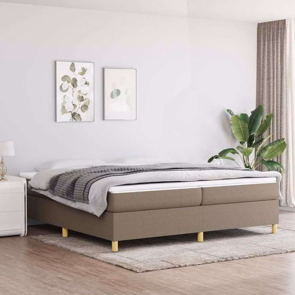 vidaXL Giroletto a Molle Ibrido con Materasso in Tessuto, L/P: 200 x 200 cm
