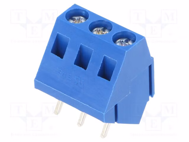 1 x Barra di connessione per 10A, modello ETB15030B000S. Barre di connessione per cavi da 5 mm con angolo di 35°. Quantità: 3