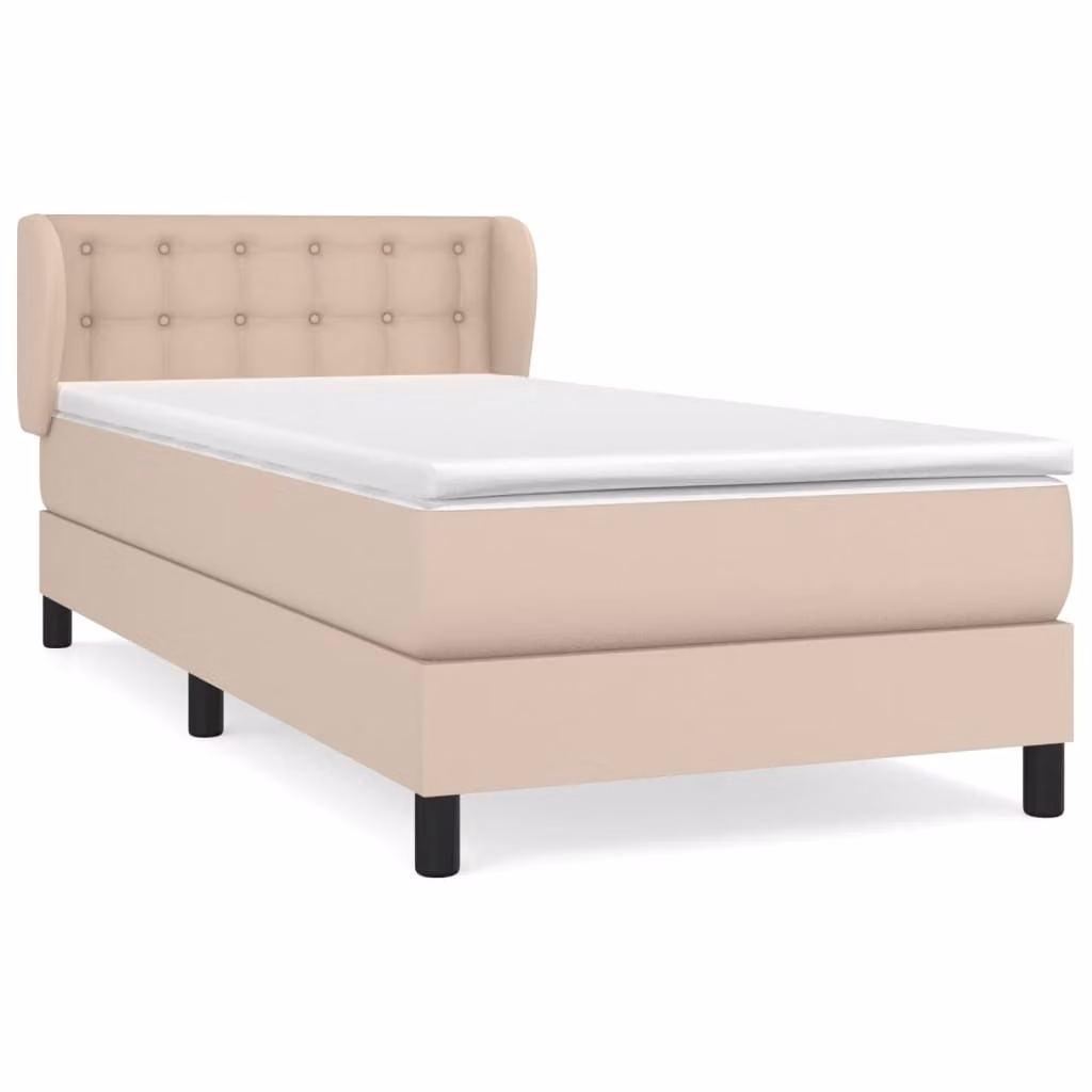 Giroletto a Molle con Materasso Cappuccino 90x200 cm Pelle finta