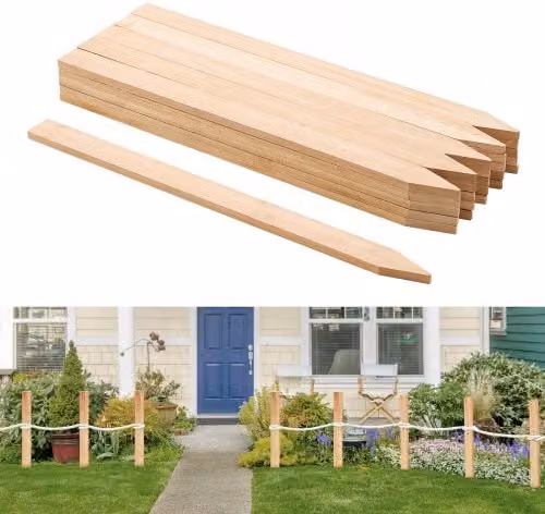 VEVOR Set di 25 Pali in Legno di Abete Beige per Recinzione e Giardino con Punta Affilata, L/P/H: 3,81 x 3,81 x 60,96 cm