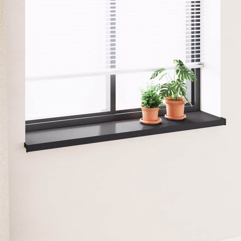 Soglia della finestra vidaXL in PVC nero con venature del legno L: 160 cm, P: 30 cm, H: 4,5 cm