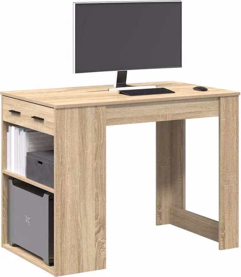 Maison Exclusive - Scrivania con cassetti e ripiano in rovere Sonoma 102x62x77,5 cm