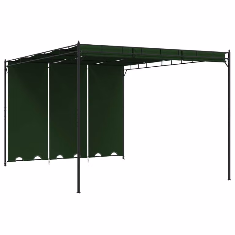 Gazebo vidaXL moderno in poliestere e acciaio verde L/P/H: 400 x 300 x 230 cm