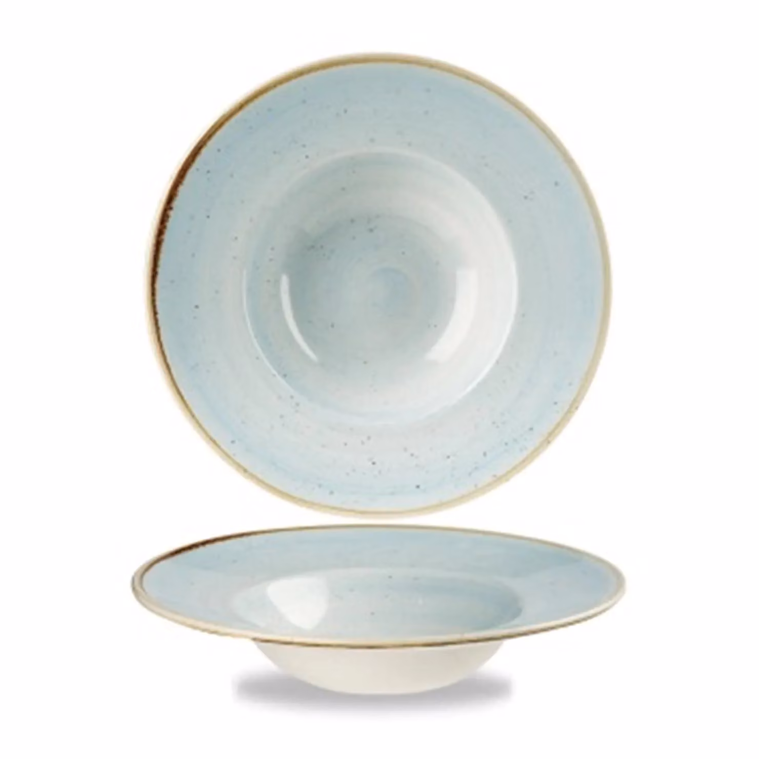 Piatto fondo bordato bordato azzurro stone, diam. 24cm, 12 pezzi