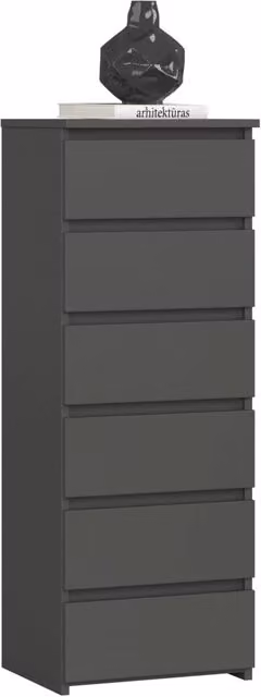 Cassettiera AKORD CL6 Grigia Grafite con 6 cassetti L: 40 cm, P: 35 cm, H: 109 cm
