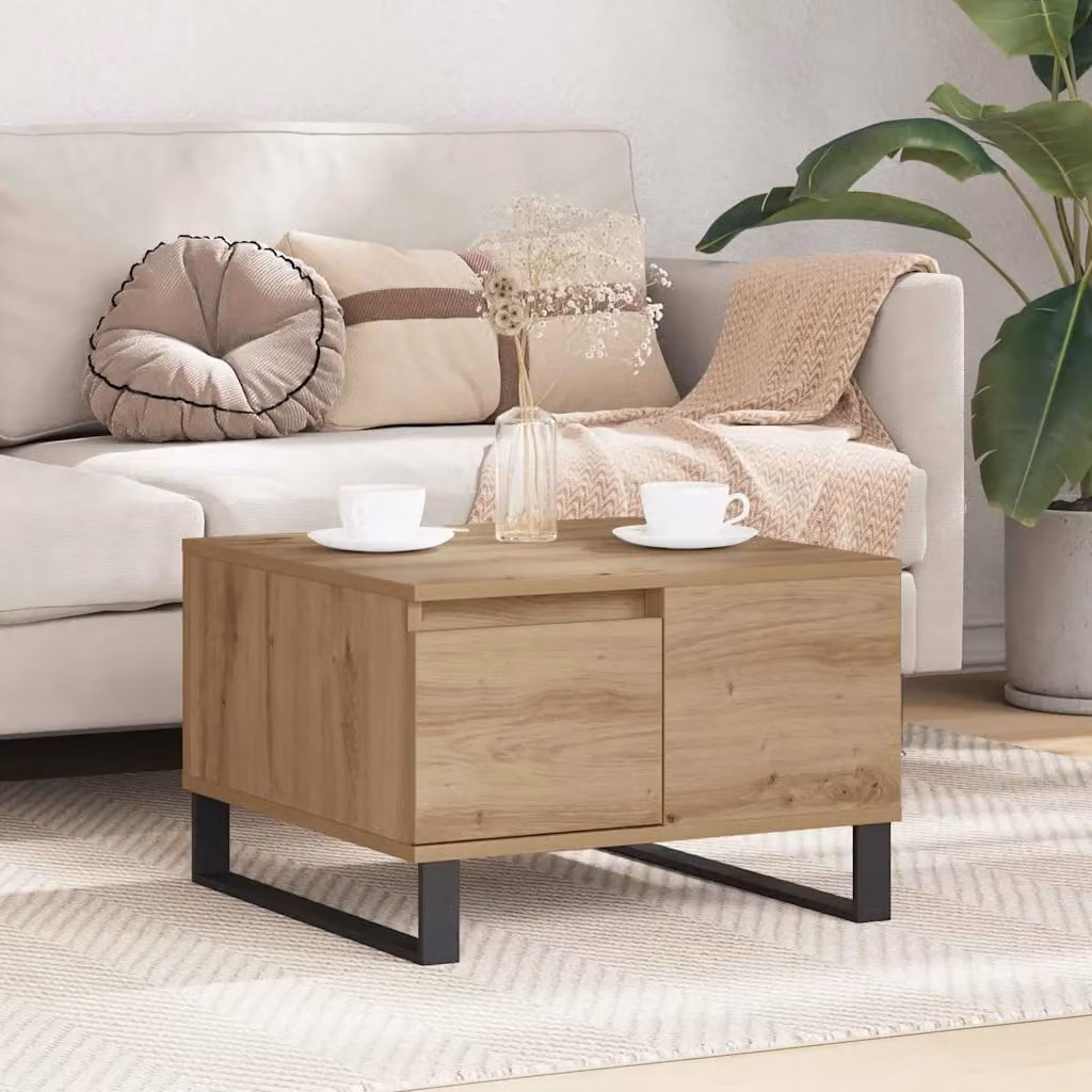 vidaXL Tavolino da salotto moderno in rovere marrone L/P/H: 55 x 55 x 36,5 cm
