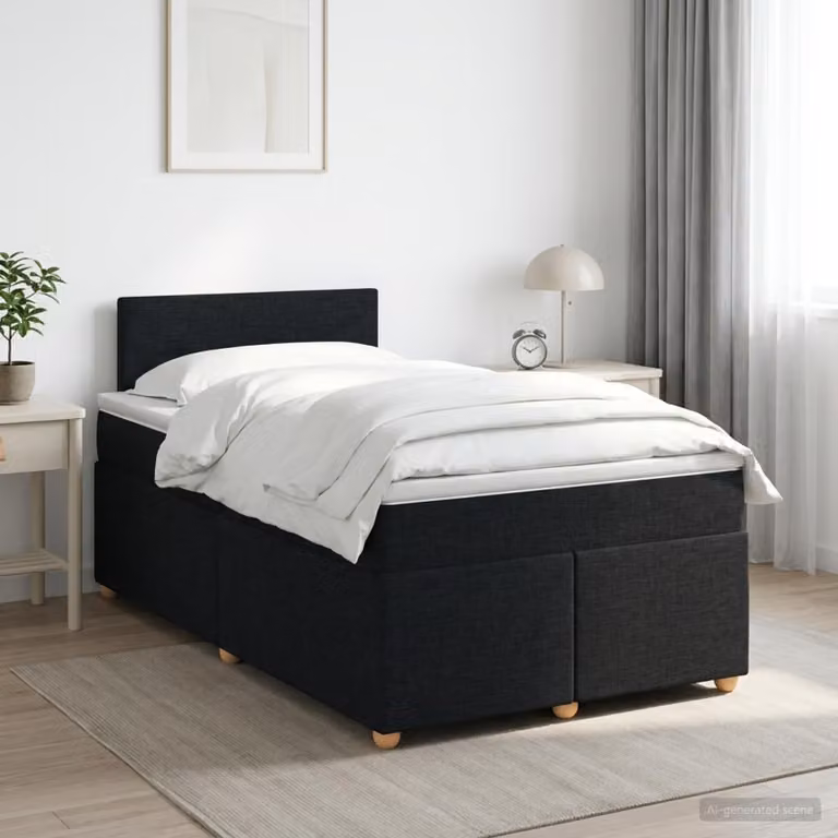 Maison Exclusive - Letto boxspring con materasso nero 120 x 200 cm Tessuto