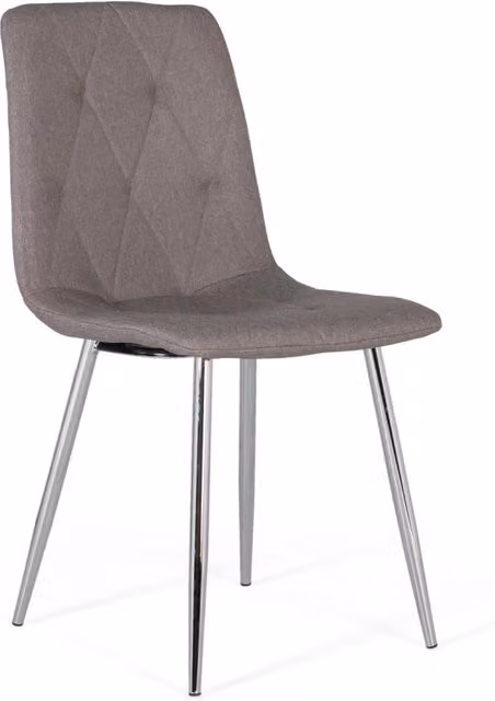 Set di 4 sedie con schienale e sedile imbottiti di colore grigio