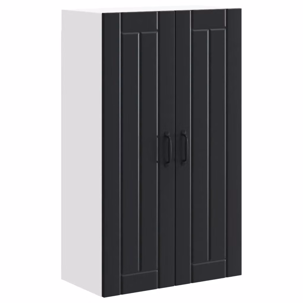 Armadio da cucina moderno vidaXL nero con ante scorrevoli in legno L: 60 cm, P: 31 cm, H: 100 cm – 2