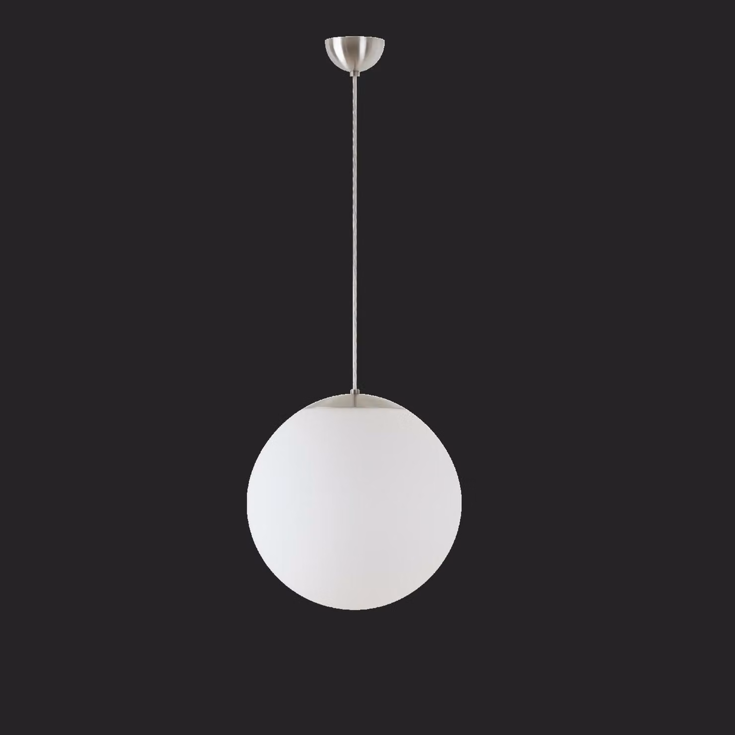 OSMONT ADR68844 ADRIA S3 apparecchio a sospensione in vetro acciaio inox spazzolato / bianco IP40 4000 K 27W LED combinazione di emergenza 1 h