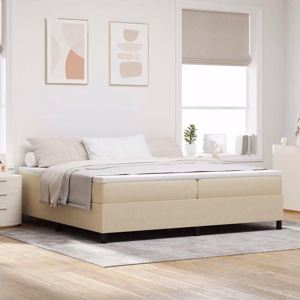 Maison Exclusive - Letto a molle Grigio chiaro e bianco 200 x 200 cm
